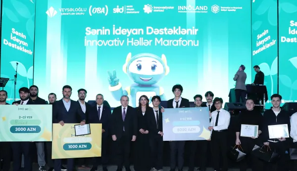 Award ceremony at Sənin İdeyan Dəstəklənir Innovation Marathon